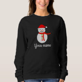 Persönlicher Name Snowman Weihnachten Sweatshirt (Vorderseite)
