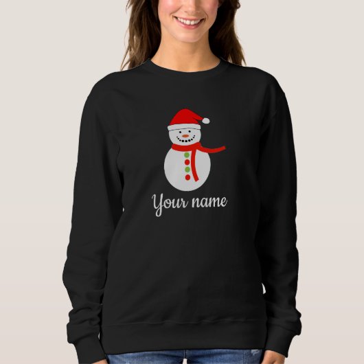Persönlicher Name Snowman Weihnachten Sweatshirt (Vorderseite)