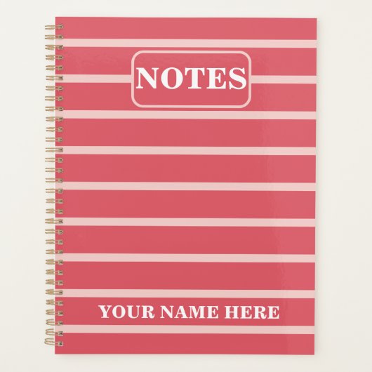 PERSÖNLICHER NAME & TEXT EINFACHE STYLISCHE NOTIZE PLANER (Vorderseite)