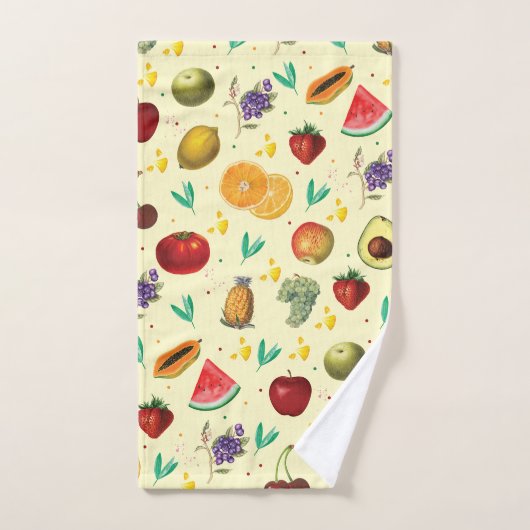 Persönlicher Name Tropisches Obst und Gemüse Badhandtuch Set (Handtuch)