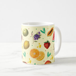 Persönlicher Name Tropisches Obst und Gemüse Kaffeetasse