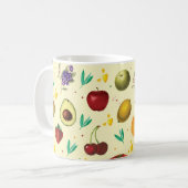 Persönlicher Name Tropisches Obst und Gemüse Kaffeetasse (Vorderseite Links)