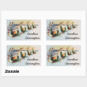 Persönlicher Name Vintag Funny Frogs Stickers (Blatt)