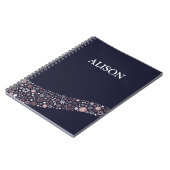 Persönlicher Name Weihnachten Winter rosa Schneefl Notizblock (Linke Seite)