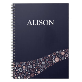 Persönlicher Name Weihnachten Winter rosa Schneefl Notizblock