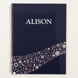 Persönlicher Name Weihnachten Winter rosa Schneefl Planer