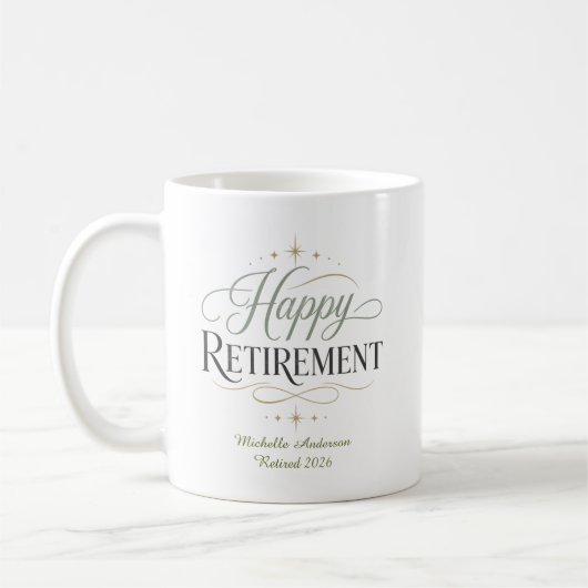 Persönlicher Name zum Ruhestand Kaffeetasse (Links)
