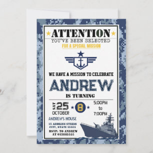 Persönlicher Navy-Geburtstag Einladung