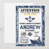 Persönlicher Navy-Geburtstag Einladung (Vorne/Hinten)