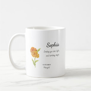 Persönlicher Oktober-Ringelblumen-Geburtstag Kaffeetasse
