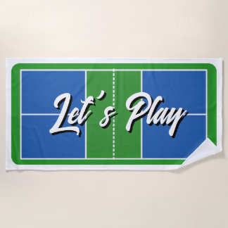 Persönlicher Pickleball-Platz Blau Grün Strandtuch