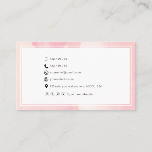 Persönlicher QR-Code stylisch abstrakte Wasserfarb Visitenkarte (Rückseite)