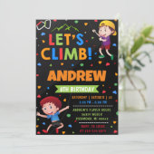 Persönlicher Rock Climbing Geburtstag Einladung (Stehend Vorderseite)