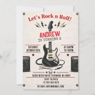 Persönlicher Rock n Roll Star Geburtstag Einladung