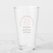 Persönlicher roter Baseballspieler Team Glas (Rückseite)