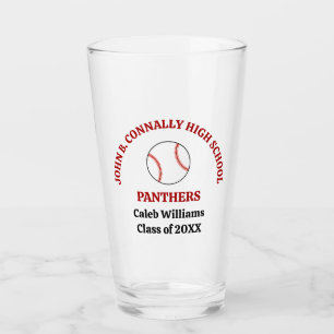 Persönlicher roter Baseballspieler Team Glas