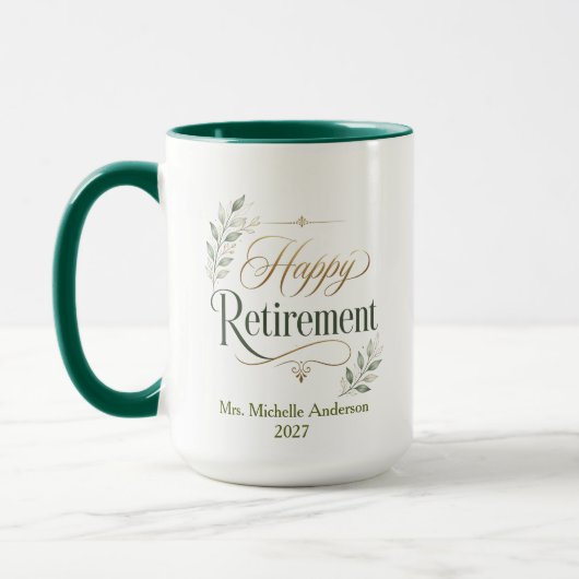 Persönlicher Ruhestand Name Tasse (Links)