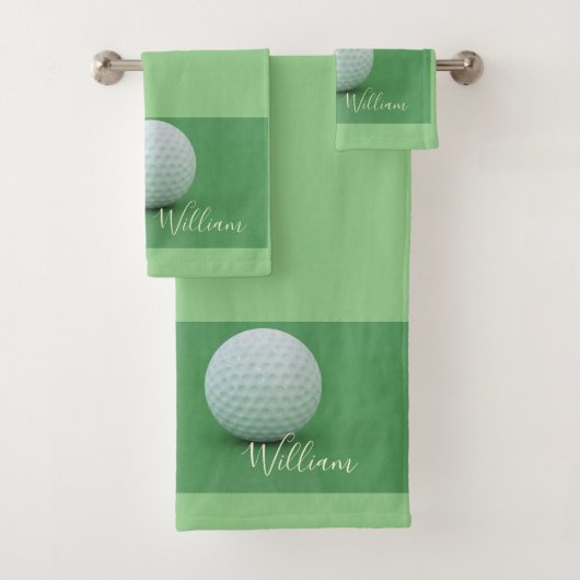Persönlicher Sage Green Background Golf Ball Badhandtuch Set (Insitu)
