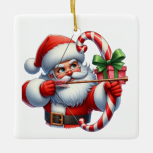Persönlicher Santas Lieblingsbogenschütze Keramikornament