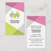 Persönlicher Shopper Chic Modern Geometric Visitenkarte (Vorne/Hinten)
