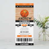 Persönlicher Slam Dunk Birthday Bash Sport Ticket Einladung (Stehend Vorderseite)