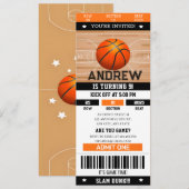 Persönlicher Slam Dunk Birthday Bash Sport Ticket Einladung (Vorne/Hinten)