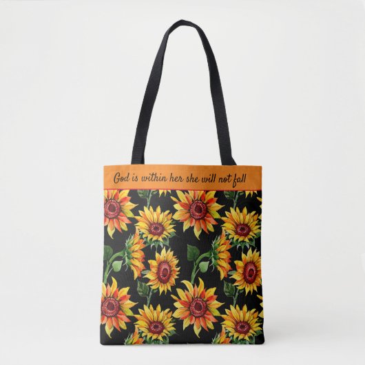 Persönlicher Sonnenblumenangebot/Namensfall Tasche (Vorderseite)