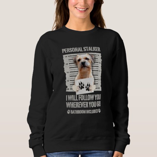 Persönlicher Stalker Barbour Border Terrier Sweatshirt (Vorderseite)