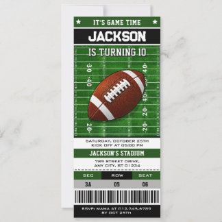 Persönlicher Stil American Football Ticket Geburts Einladung