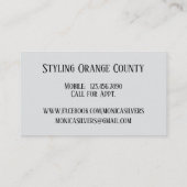 Persönlicher Stylist Weibliche mit Zebra Hintergru Visitenkarte (Rückseite)