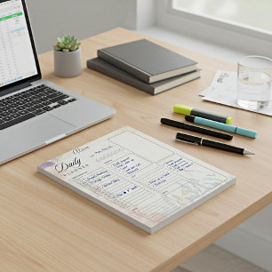 Persönlicher täglicher Planer mit herbstlicher Blu Notizblock