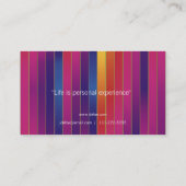 Persönlicher Trainer-bunte gestreifte Visitenkarte (Rückseite)