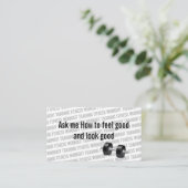 Persönlicher Trainer-Fitnessdumbbell-coole Visitenkarte (Stehend Vorderseite)