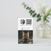 Persönlicher Trainer-Foto-Feed-Social-Media-QR-Cod Visitenkarte (Stehend Vorderseite)