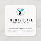 Persönlicher Trainer für Gewichtslifter Quadratische Visitenkarte (Rückseite)