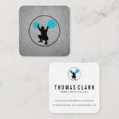 Persönlicher Trainer für Gewichtslifter Quadratische Visitenkarte (Vorne/Hinten)