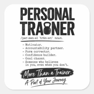 Persönlicher Trainer Motivator Fitness Coach Quadratischer Aufkleber
