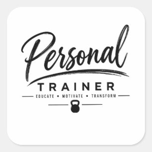 Persönlicher Trainer Motiviert Transformation Fitn Quadratischer Aufkleber