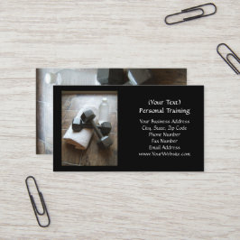 Persönlicher Trainer oder Fitness Dumbells Tuch u. Visitenkarte