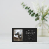 Persönlicher Trainer oder Fitness Dumbells Tuch u. Visitenkarte (Stehend Vorderseite)