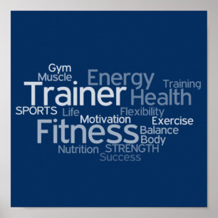 Persönlicher Trainer oder Fitness-Mittelplakat Poster