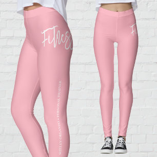 Persönlicher Trainer   Rosa und Weiße Personalisie Leggings