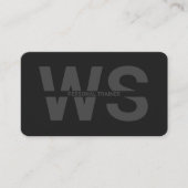 Persönlicher Trainer Schwarz mit Initialen Visitenkarte (Vorderseite)