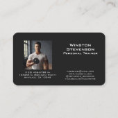 Persönlicher Trainer Schwarz mit Initialen Visitenkarte (Rückseite)