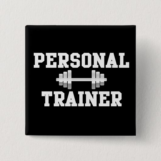 Persönlicher Trainer Schwarzweiss-Dumbell Training Button (Vorderseite)