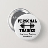 Persönlicher Trainer Schwarzweiss-Dumbell Training Button (Vorne & Hinten)