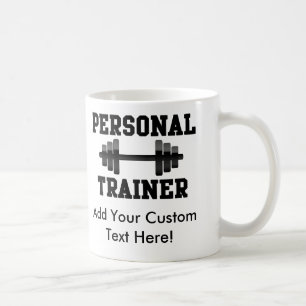 Persönlicher Trainer Schwarzweiss-Dumbell Training Kaffeetasse