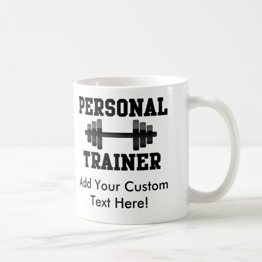 Persönlicher Trainer Schwarzweiss-Dumbell Training Kaffeetasse (Rechts)