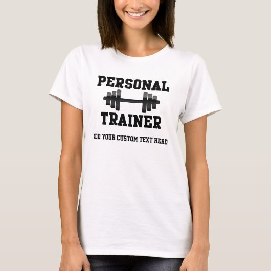 Persönlicher Trainer Schwarzweiss-Dumbell Training T-Shirt (Vorderseite)