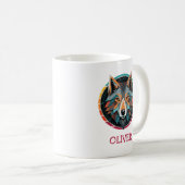Persönlicher Umarmung des geometrischen Wolfs Kaffeetasse (VorderseiteRechts)